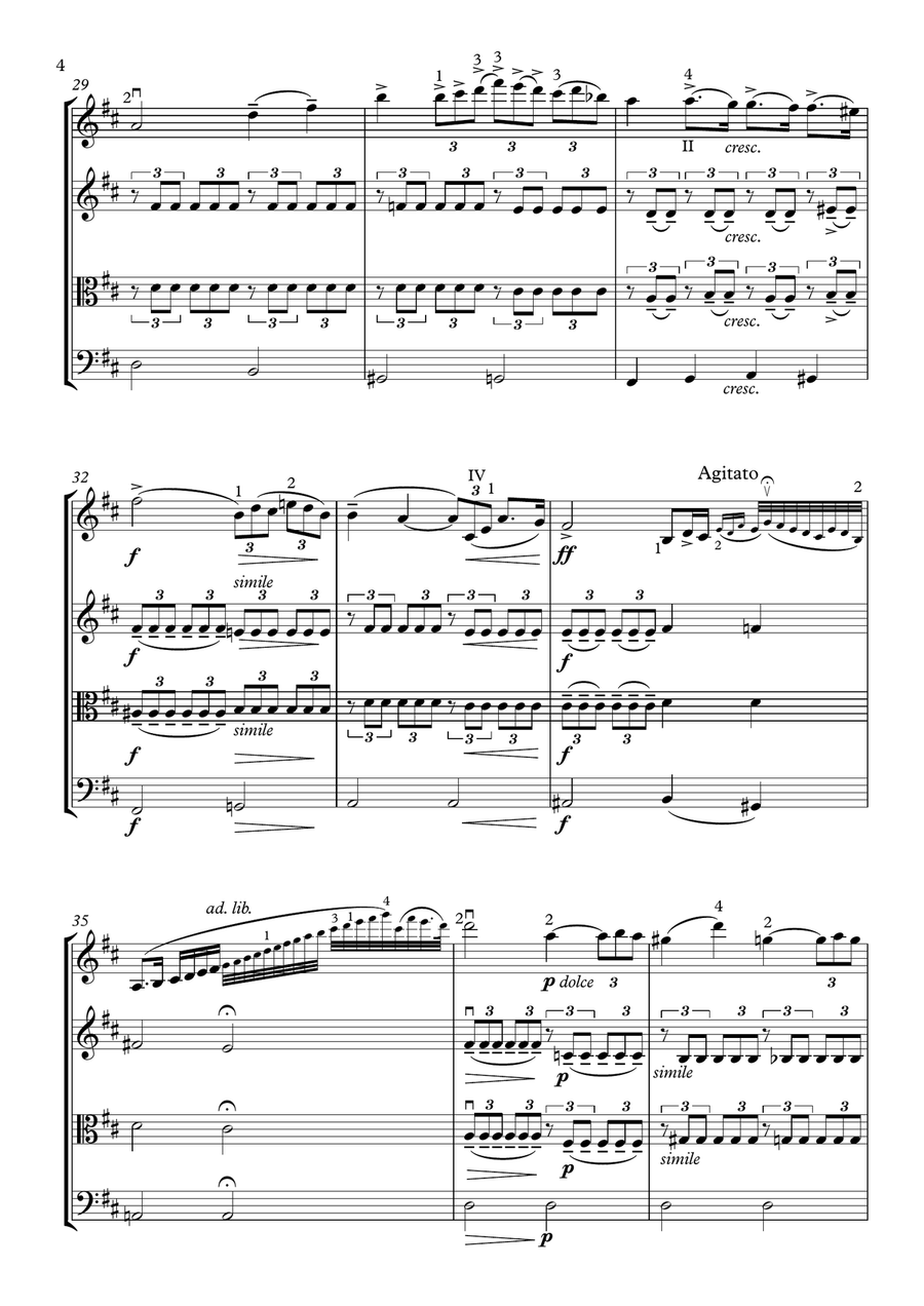 Cantabile, op. 17 - string quartet String Quartet scores gallery preview page 5
