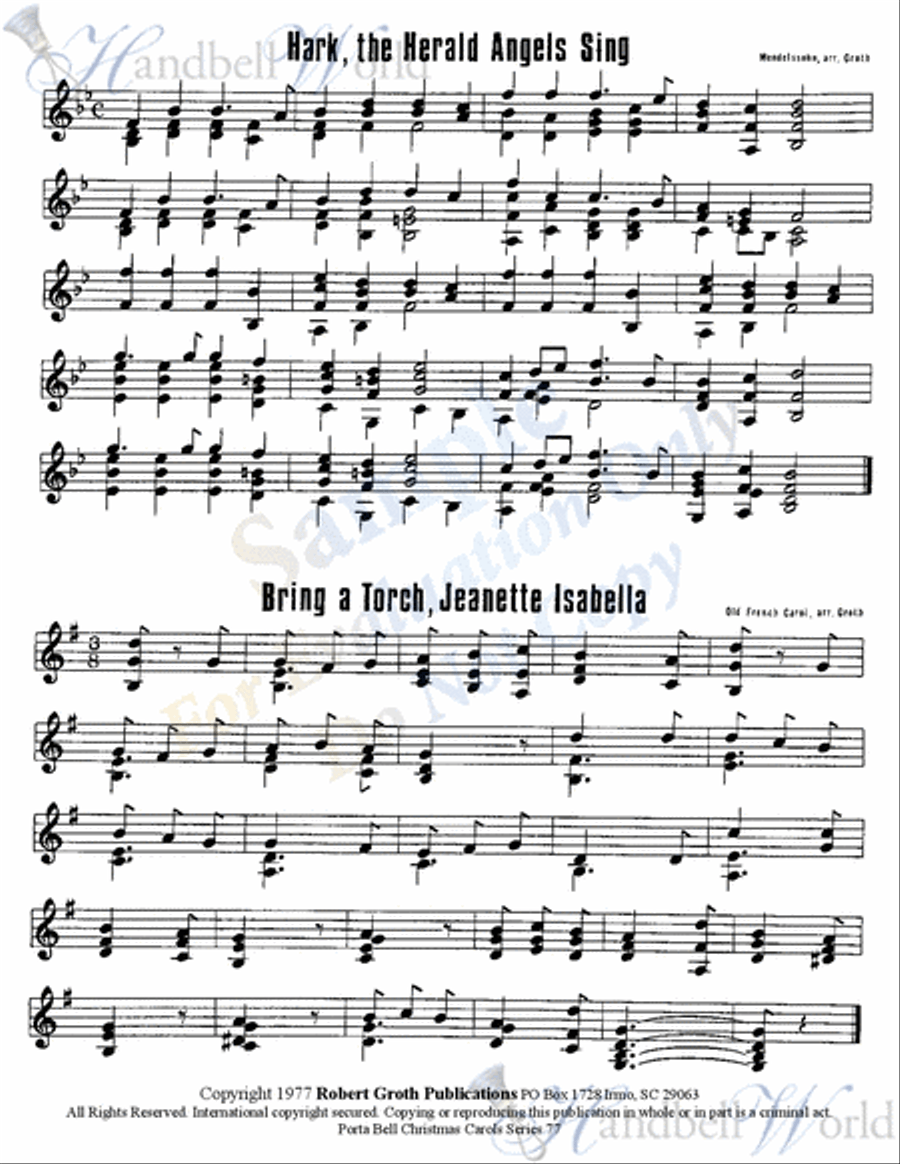 Porta Bell System of Carolling 77 2-Octaves scores gallery preview page 3