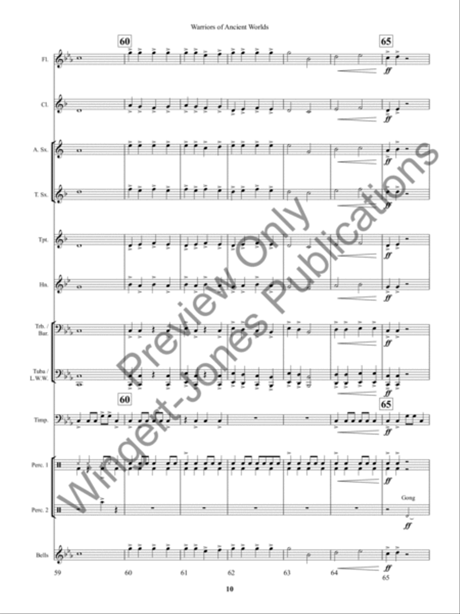Warriors of Ancient Worlds Concert Band scores gallery preview page 13
