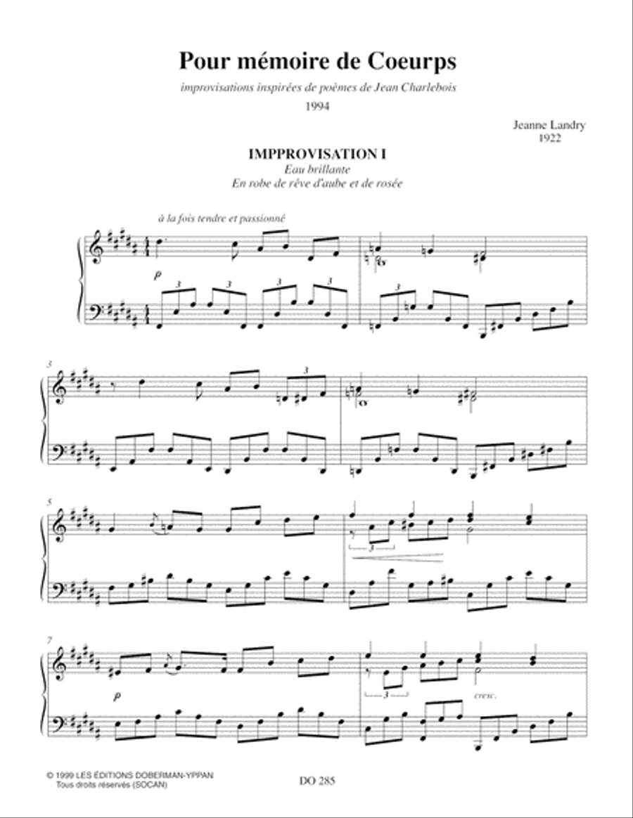 Pour mémoire de coeurps Piano Solo scores gallery preview page 3