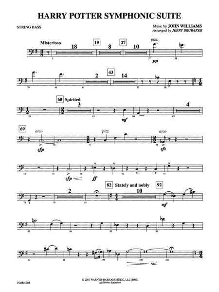 Harry Potter Symphonic Suite: String Bass