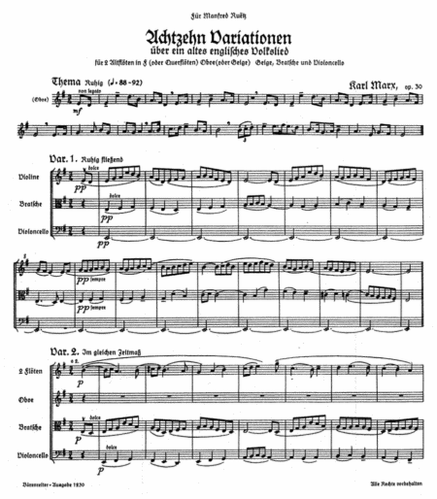 18 Variationen ueber ein englisches Volkslied (O the cuckoo is a pretty bird) op. 30