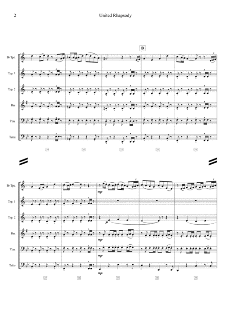United Rhapsody Brass Ensemble scores gallery preview page 2