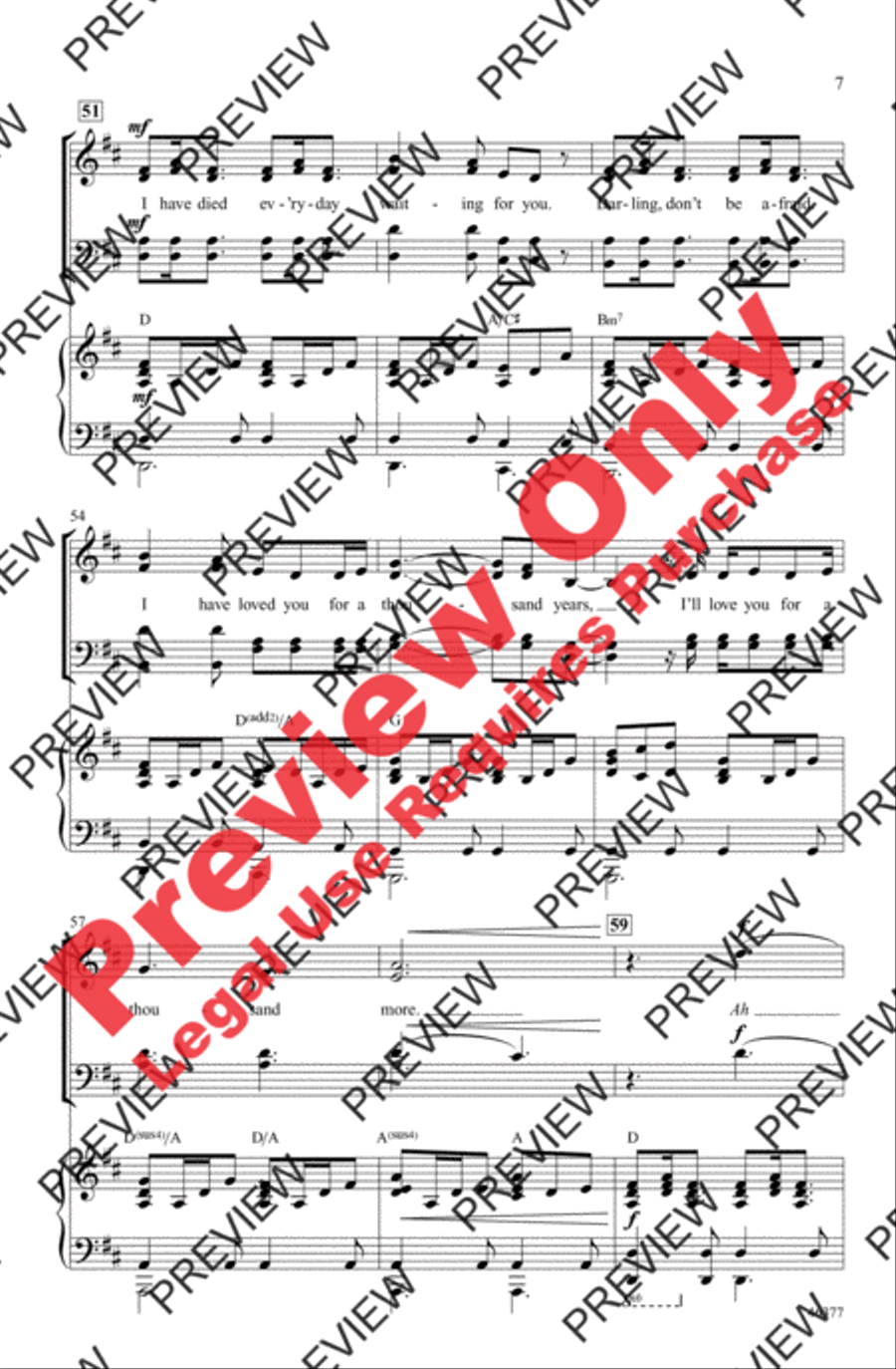 A Thousand Years A Thousand Years 4-Part scores gallery preview page 7