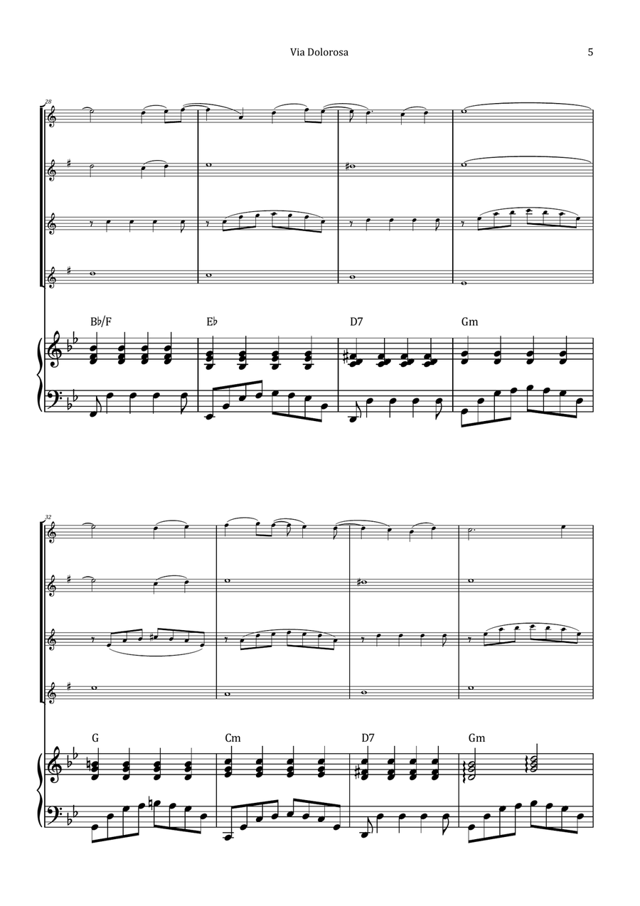 Via Dolorosa Saxophone Quartet scores gallery preview page 5