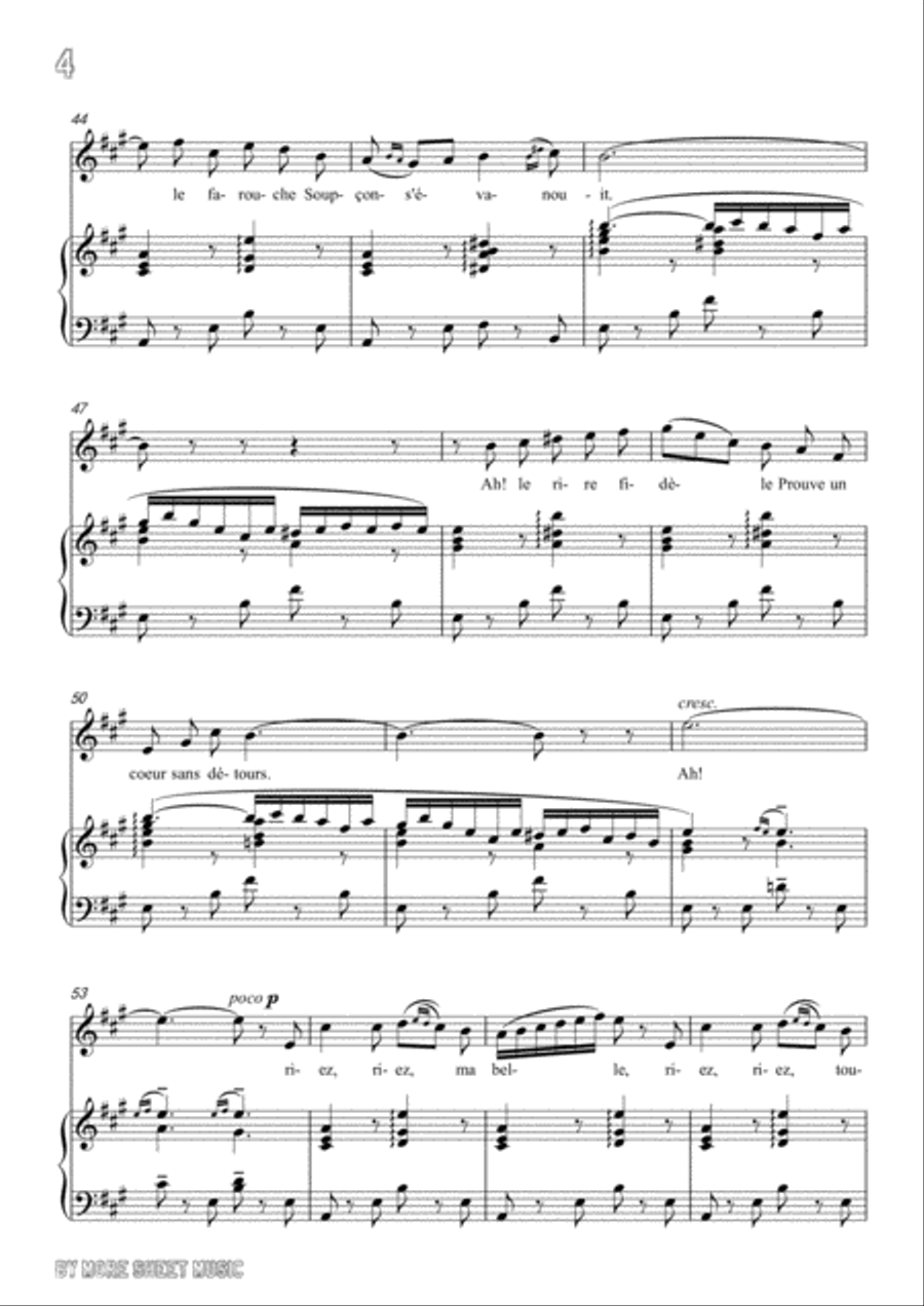 Gounod-Sérénade in A Major,for Voice and Piano Voice Solo scores gallery preview page 6