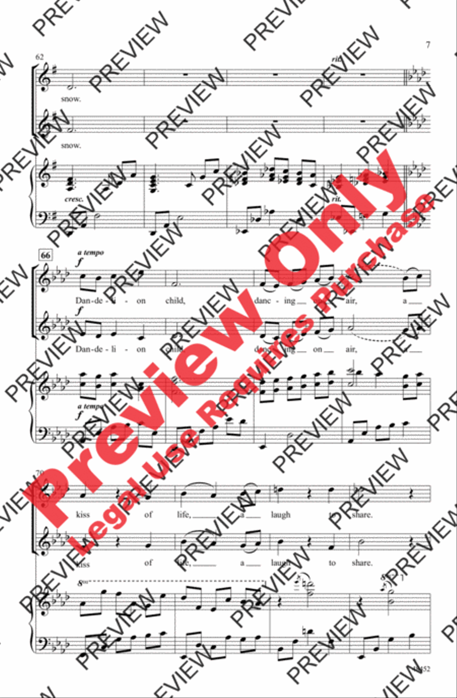 Dandelion Child 2-Part scores gallery preview page 7