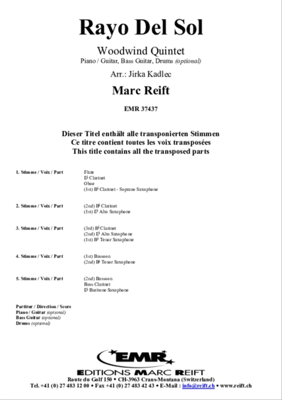 Rayo Del Sol Woodwind Quintet scores gallery preview page 2