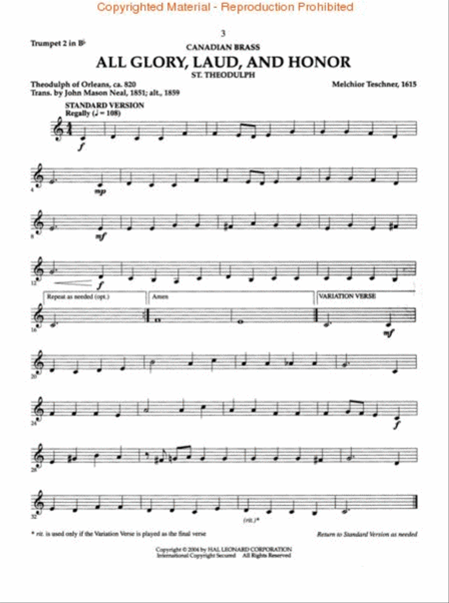 The Canadian Brass – 15 Favorite Hymns – Trumpet 2 Brass Quintet scores gallery preview page 3