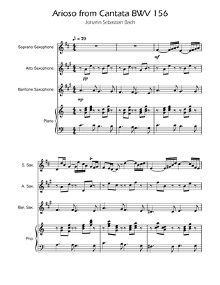 Arioso BWV 156 - Sax Trio SAB w/Piano
