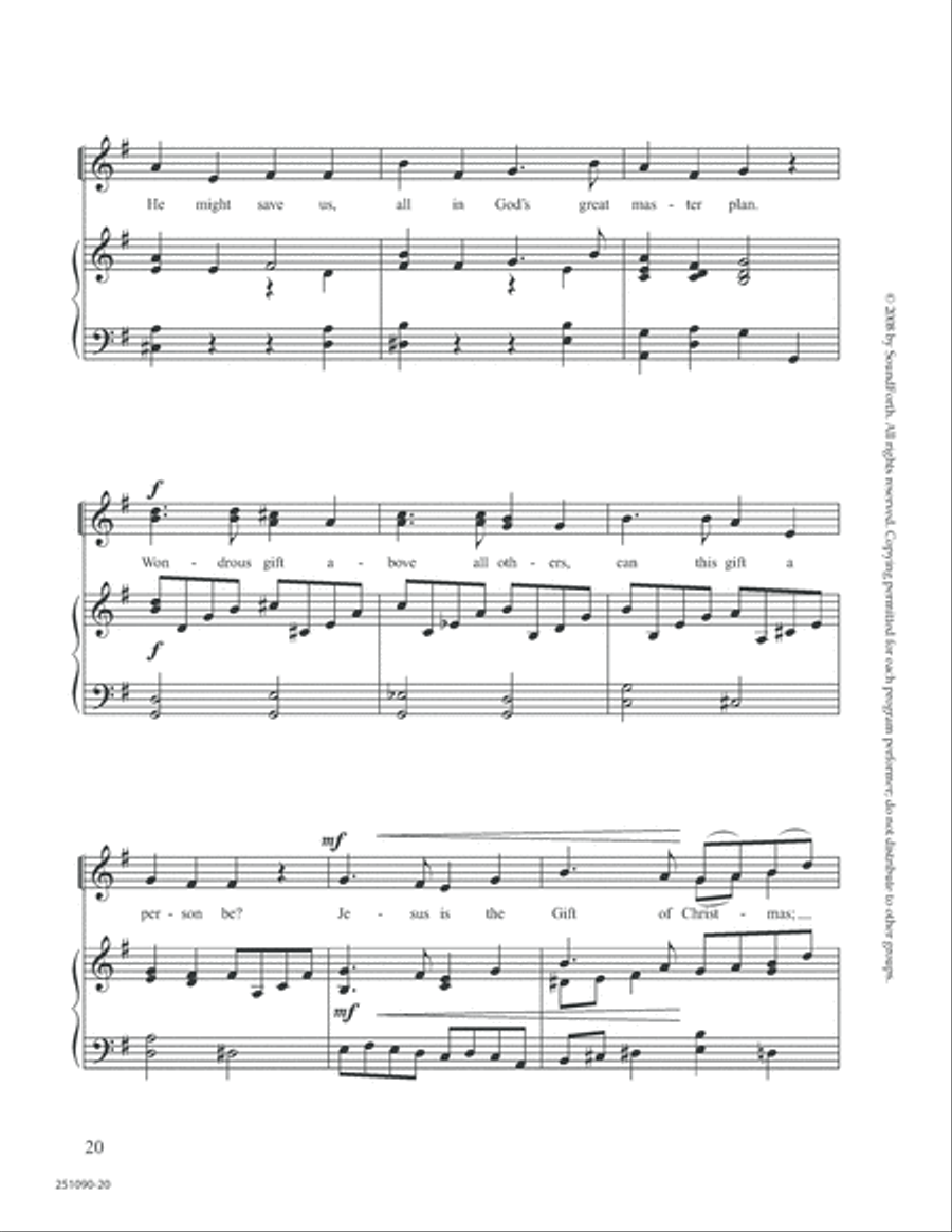 The Gift of Christmas Unison Choir scores gallery preview page 20