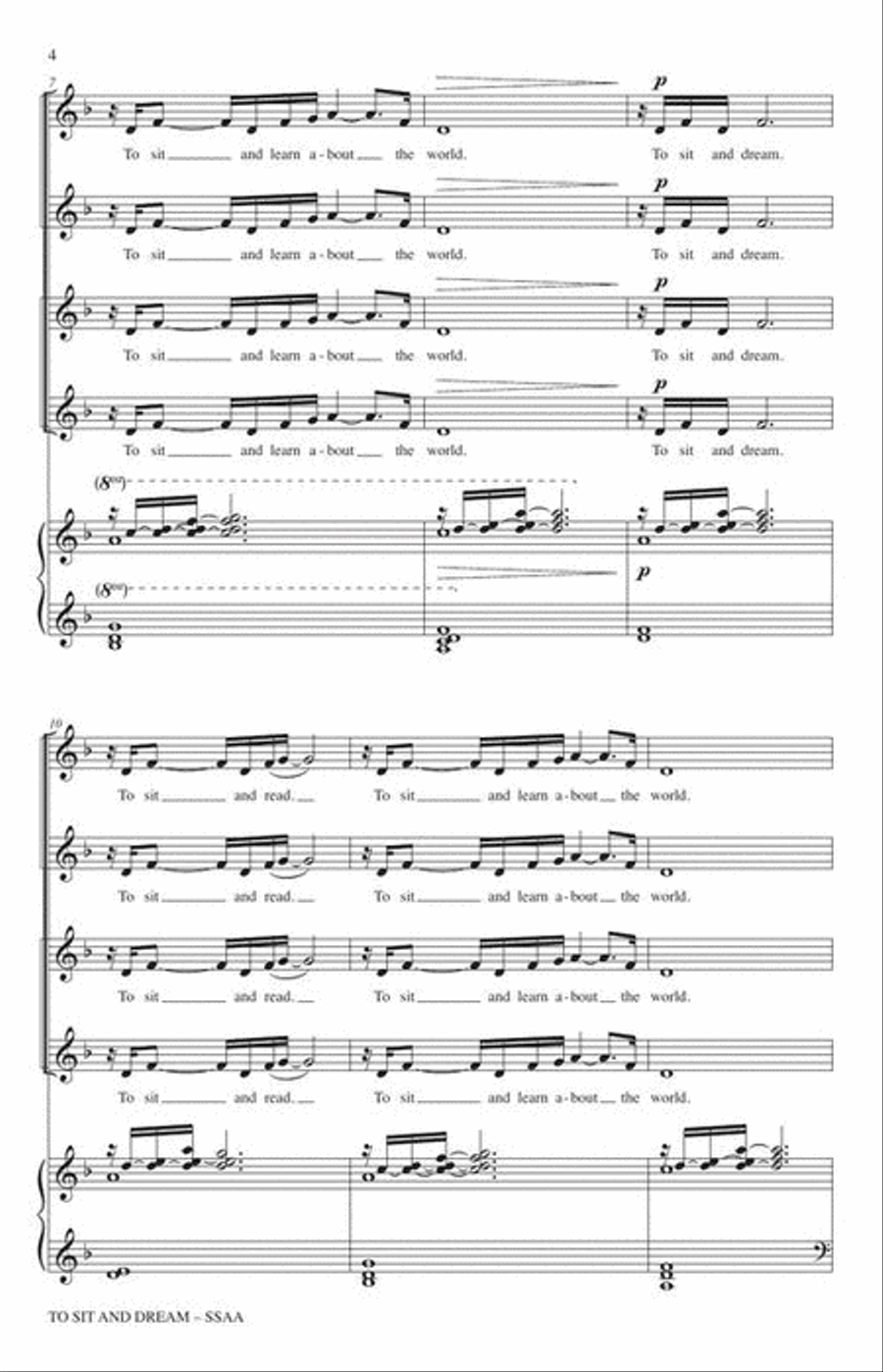To Sit and Dream SSAA scores gallery preview page 5