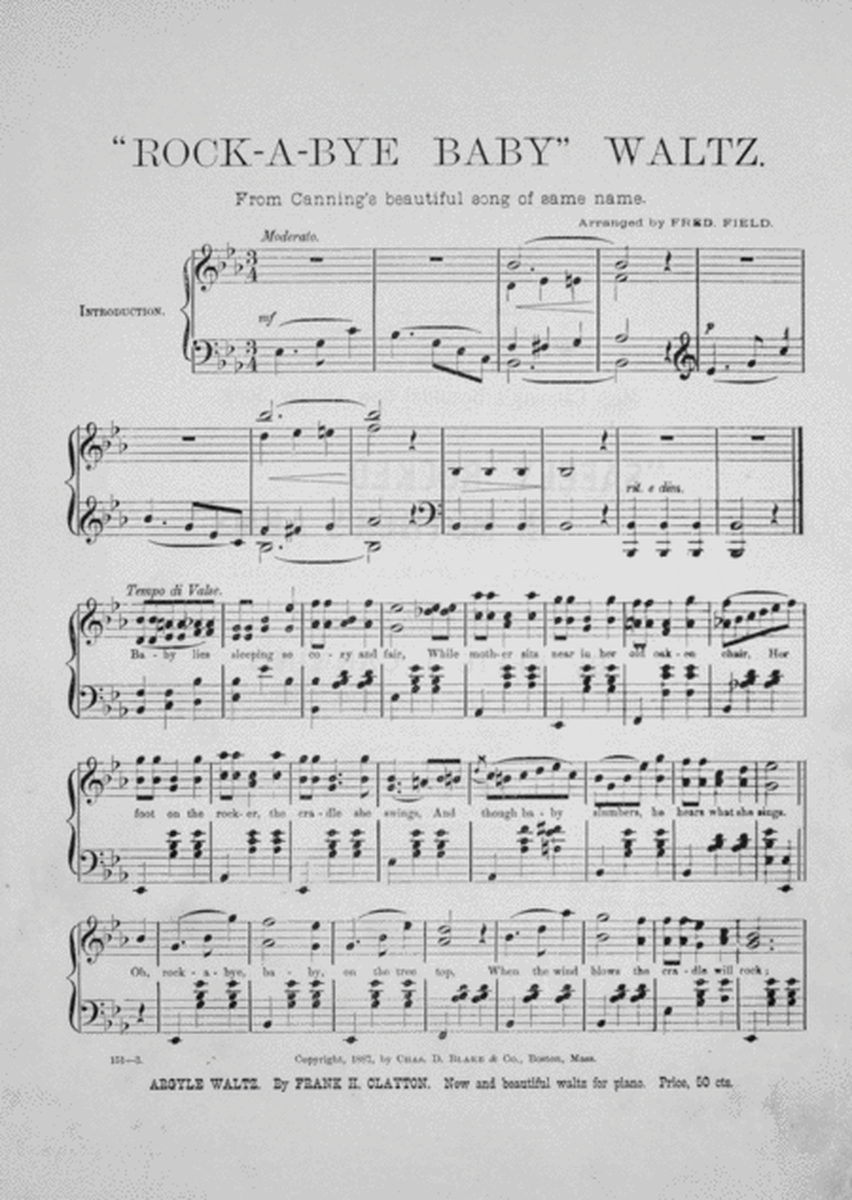 Rock-a-Bye Baby Waltz. From Canning's beautiful song of same name