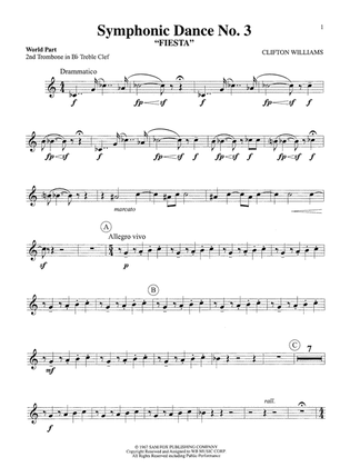 Symphonic Dance No. 3 ("Fiesta"): WP 2nd B-flat Trombone T.C.