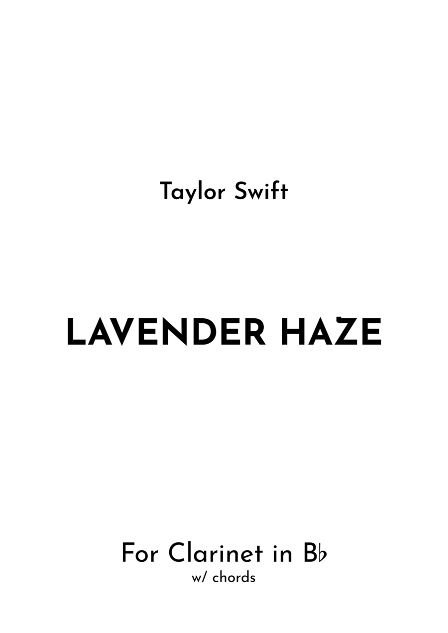 Lavender Haze Lavender Haze B-Flat Clarinet scores gallery preview page 1