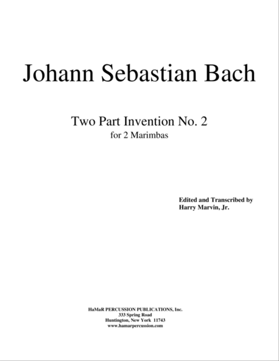 Two Part Invention No. 2 Marimba scores gallery preview page 1