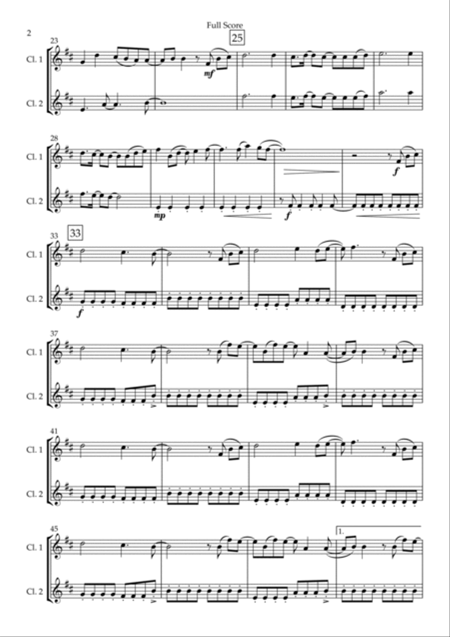 Ikimono Gakari's Blue Bird Clarinet Duet scores gallery preview page 2