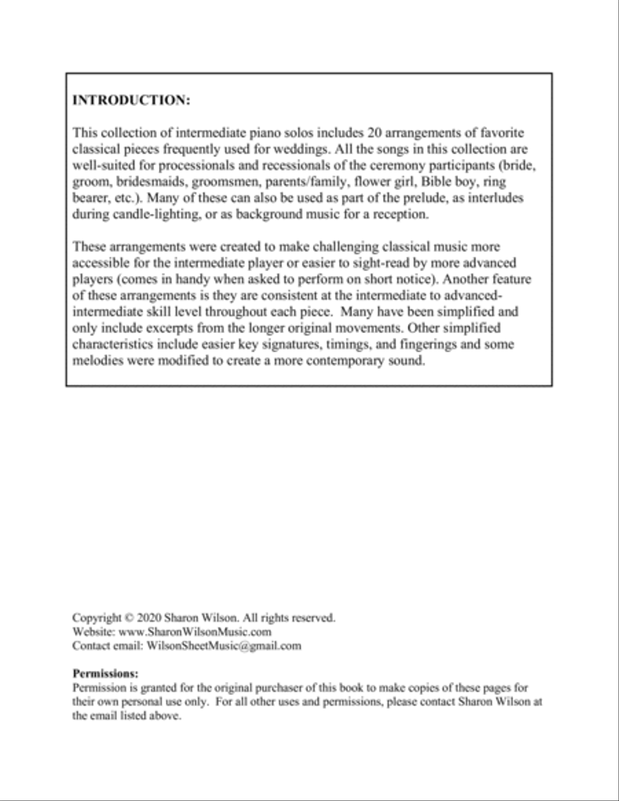 Wedding Classics Refreshed, Book 2: Processionals and Recessionals (a Collection of 20 Piano Solos) Piano Solo scores gallery preview page 3
