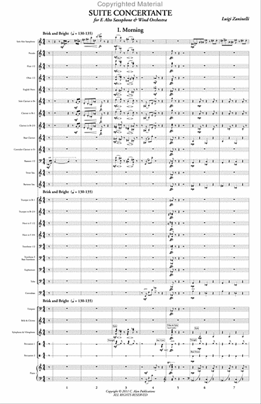 Suite Concertante for Alto Saxophone & Wind Orchestra (score & parts) Concert Band scores gallery preview page 2