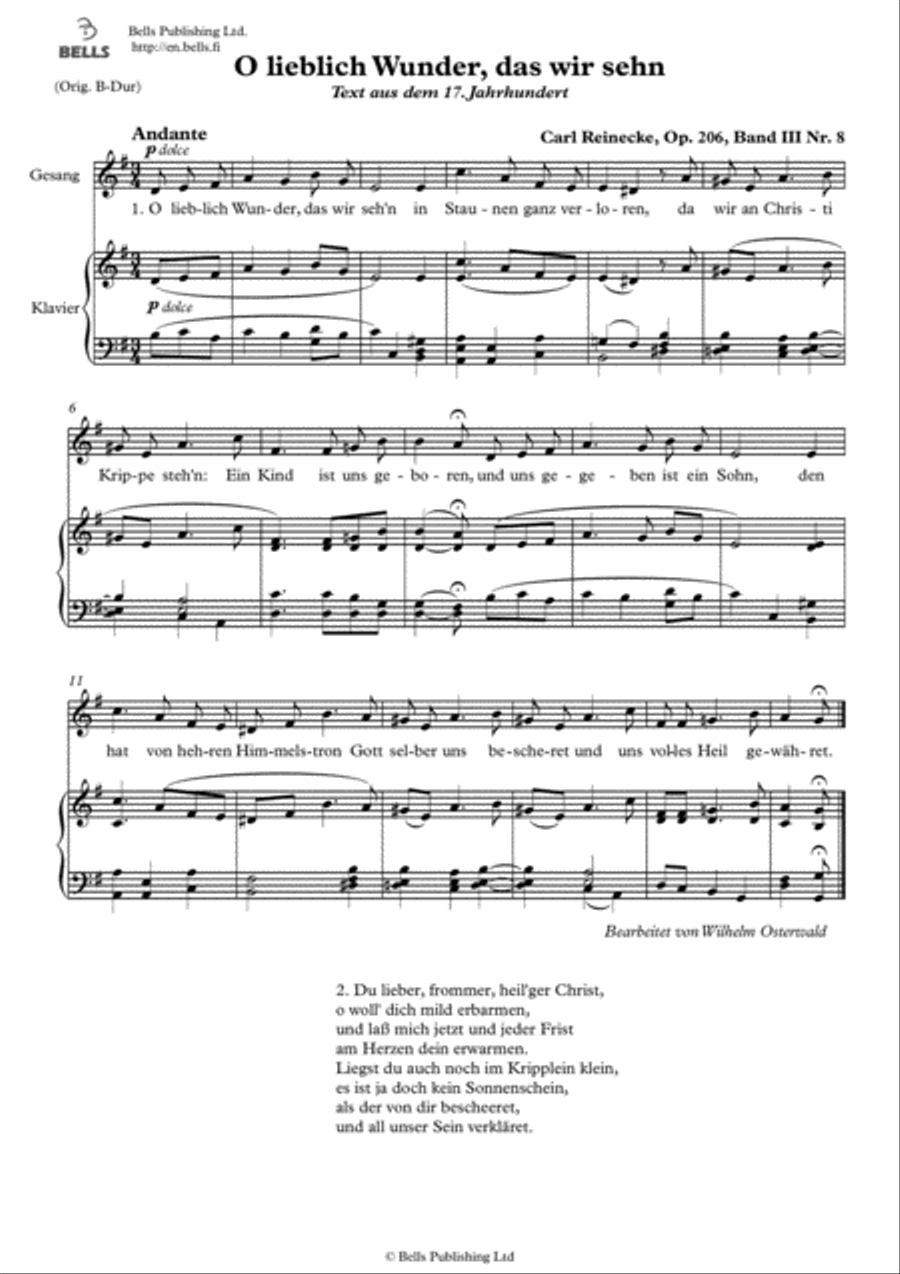 O lieblich Wunder, das wir sehn, Op. 206 (G Major) Voice Solo scores gallery preview page 1