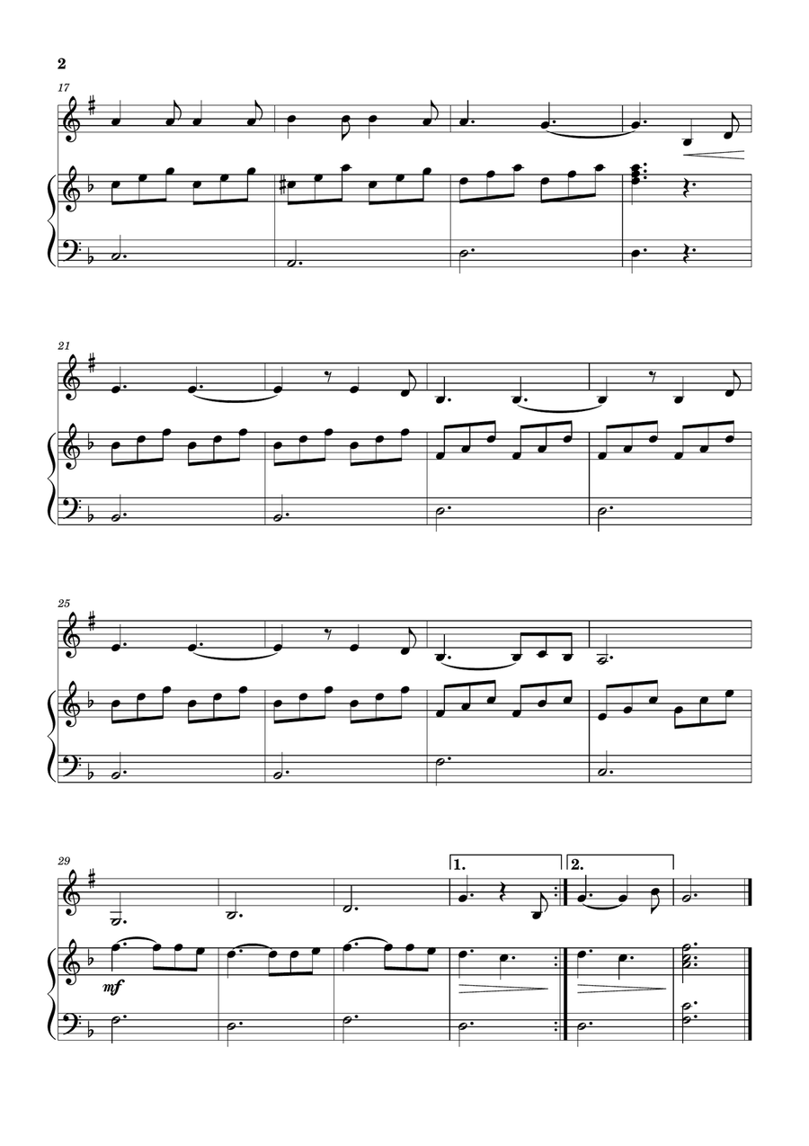 Hallelujah B-Flat Trumpet scores gallery preview page 2