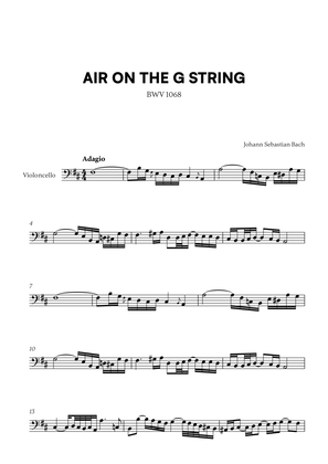 Book cover for Johann Sebastian Bach - Air on the G String (for Cello Solo)