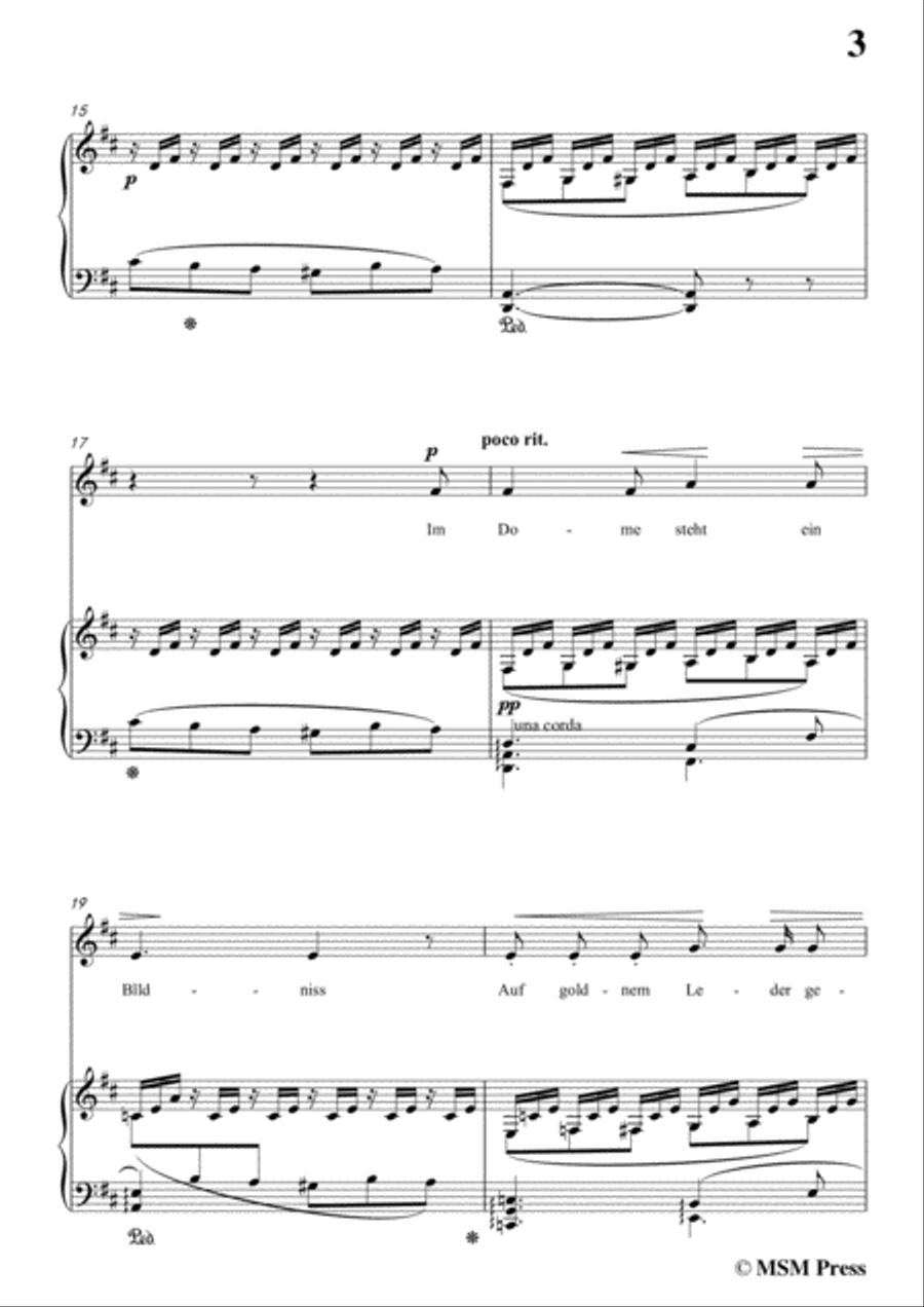 Liszt-Im Rhein,Im Schönen Strome in D Major,for Voice and Piano Voice Solo scores gallery preview page 5