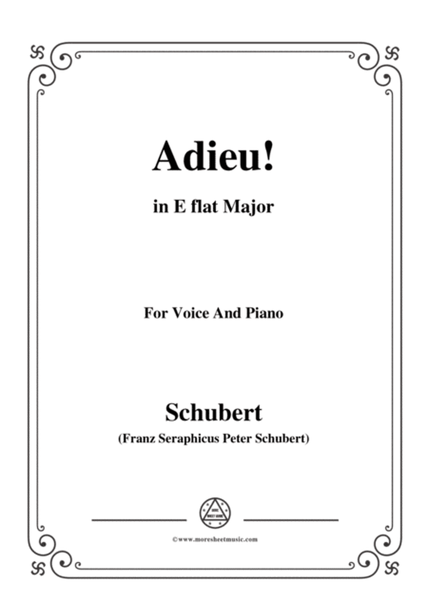 Schubert-Adieu!,in E flat Major,for Voice&Piano image number null