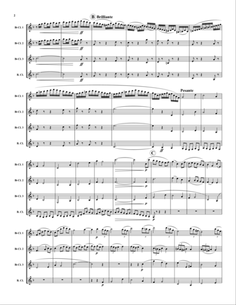 First Suite in Eb Clarinet Quartet scores gallery preview page 2