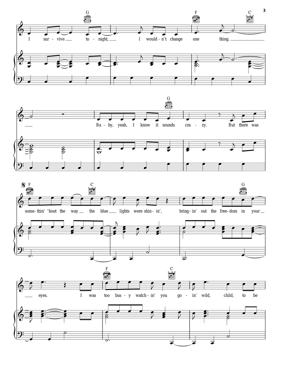 Cop Car Piano, Vocal, Guitar scores gallery preview page 3