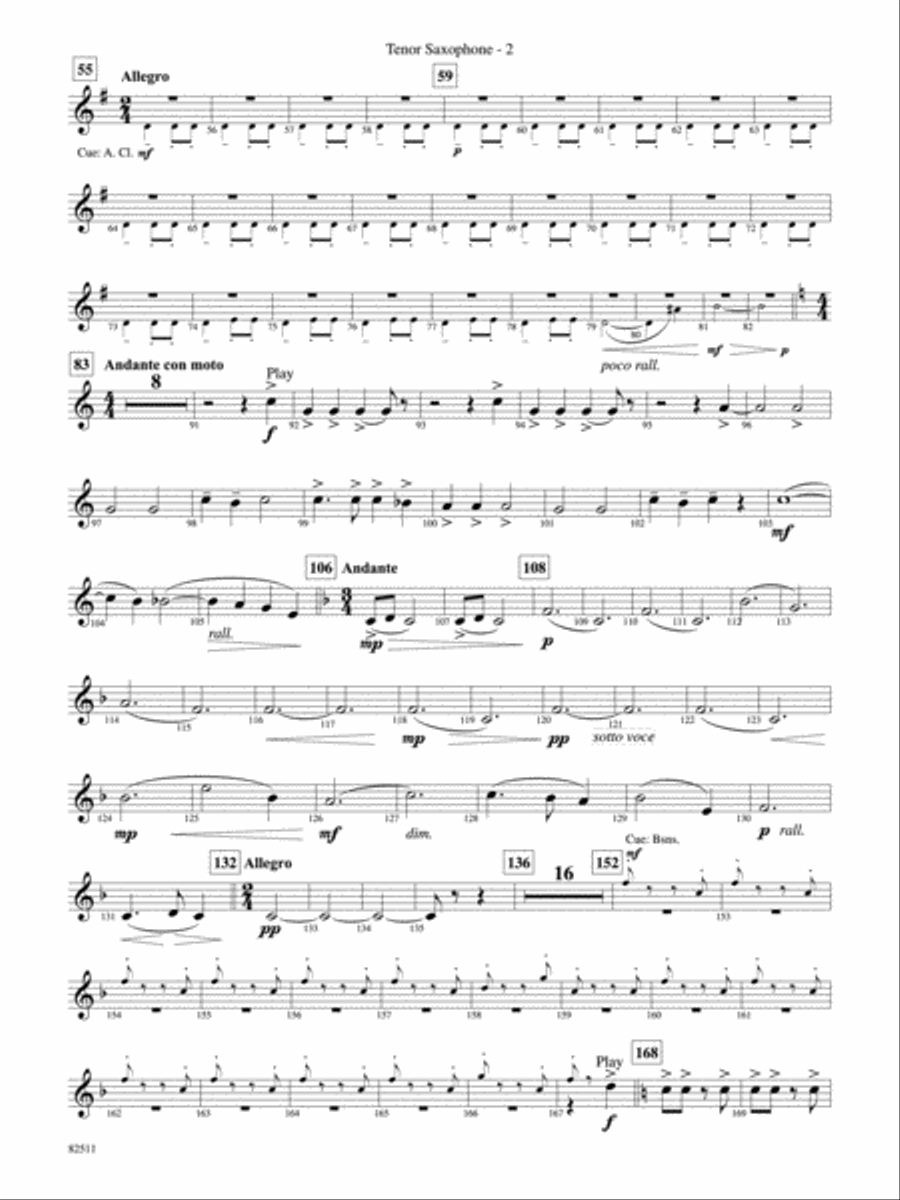 A Christmas Festival: B-flat Tenor Saxophone Concert Band scores gallery preview page 2