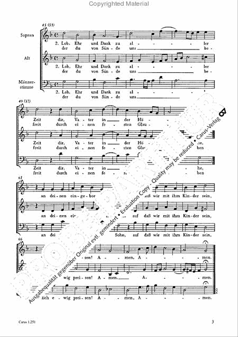 O Gott, wir danken deiner Gut 3-Part scores gallery preview page 4