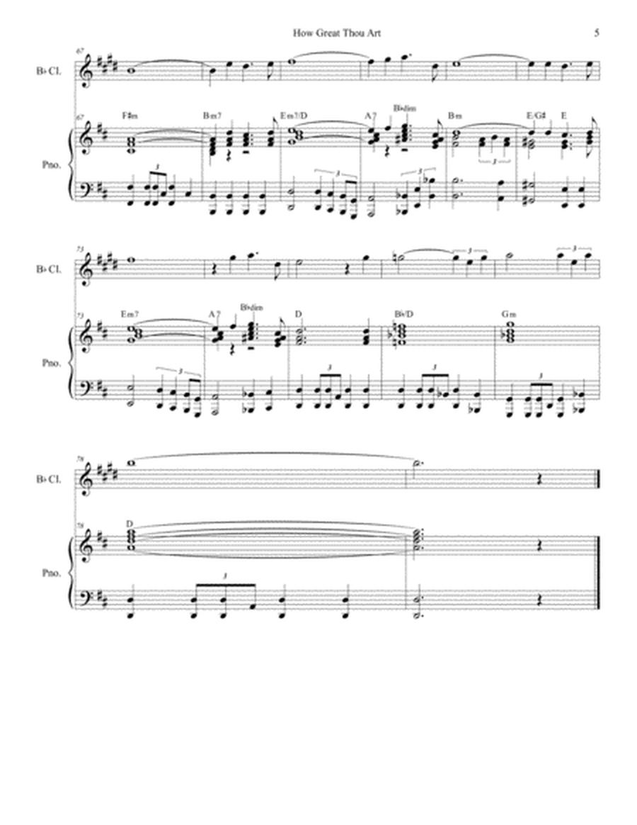 How Great Thou Art (for Bb-Clarinet Solo - Piano accompaniment) image number null