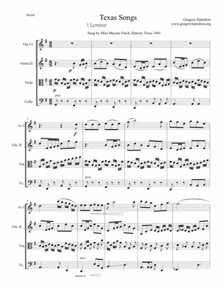 Texas Songs for String Quartet, Mvt. I "Lorene"