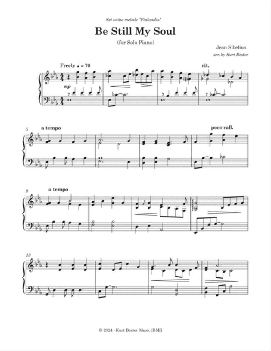 Be Still My Soul Be Still My Soul Piano Solo scores gallery preview page 2