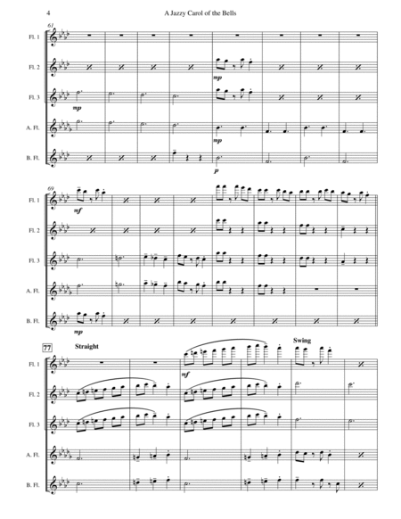 Carol of the Bells (Jazz Waltz for Flute Quintet) image number null