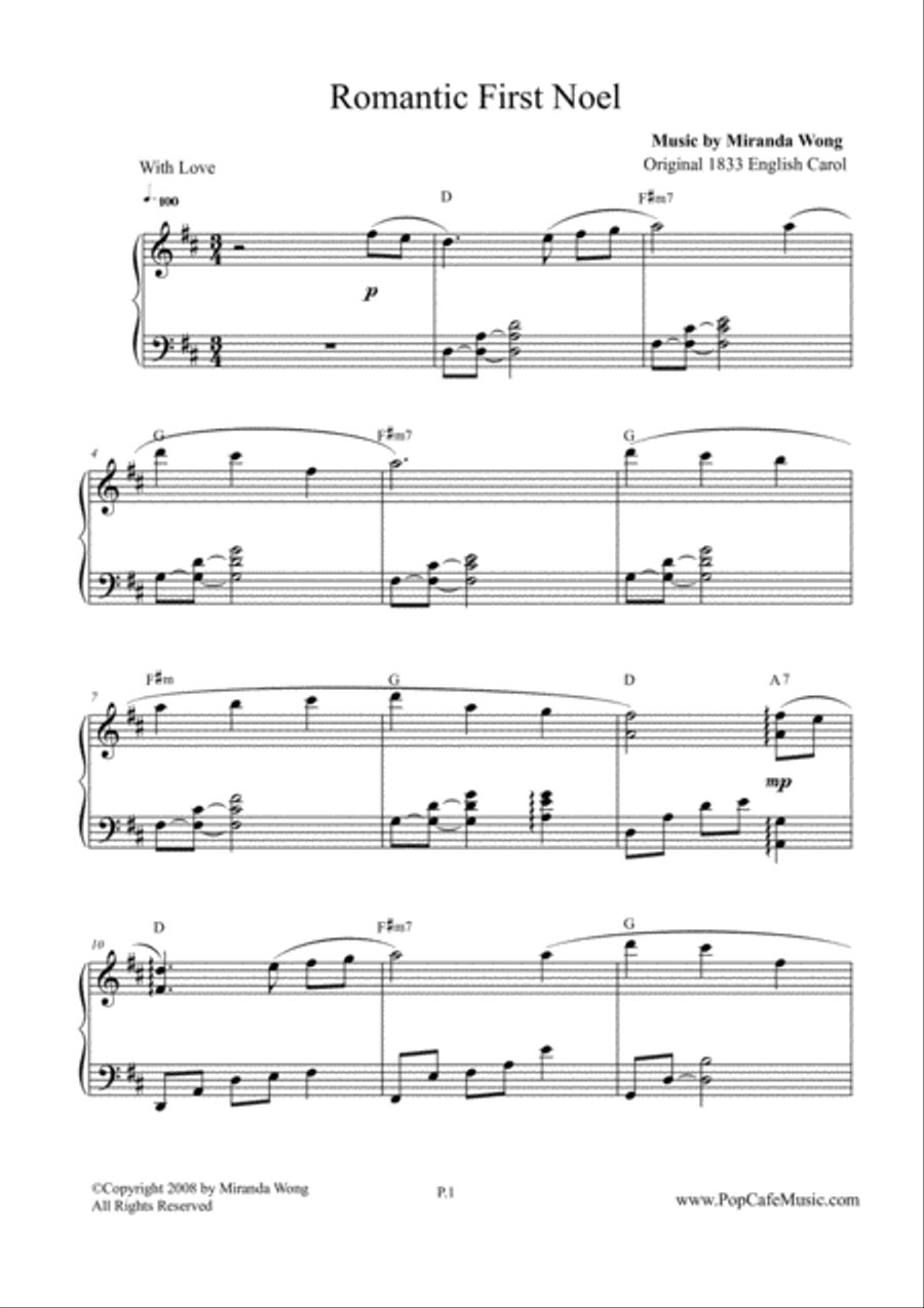 4 Romantic Christmas Tunes for Piano Solo - C Key 4 Romantic Christmas Tunes for Piano Solo - C Key Piano Solo scores gallery preview page 3