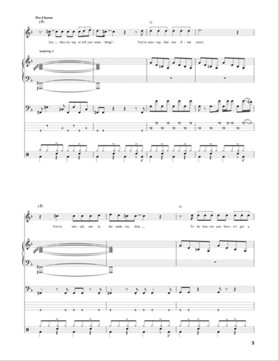 I'm Going Slightly Mad I'm Going Slightly Mad Bass Voice scores gallery preview page 3