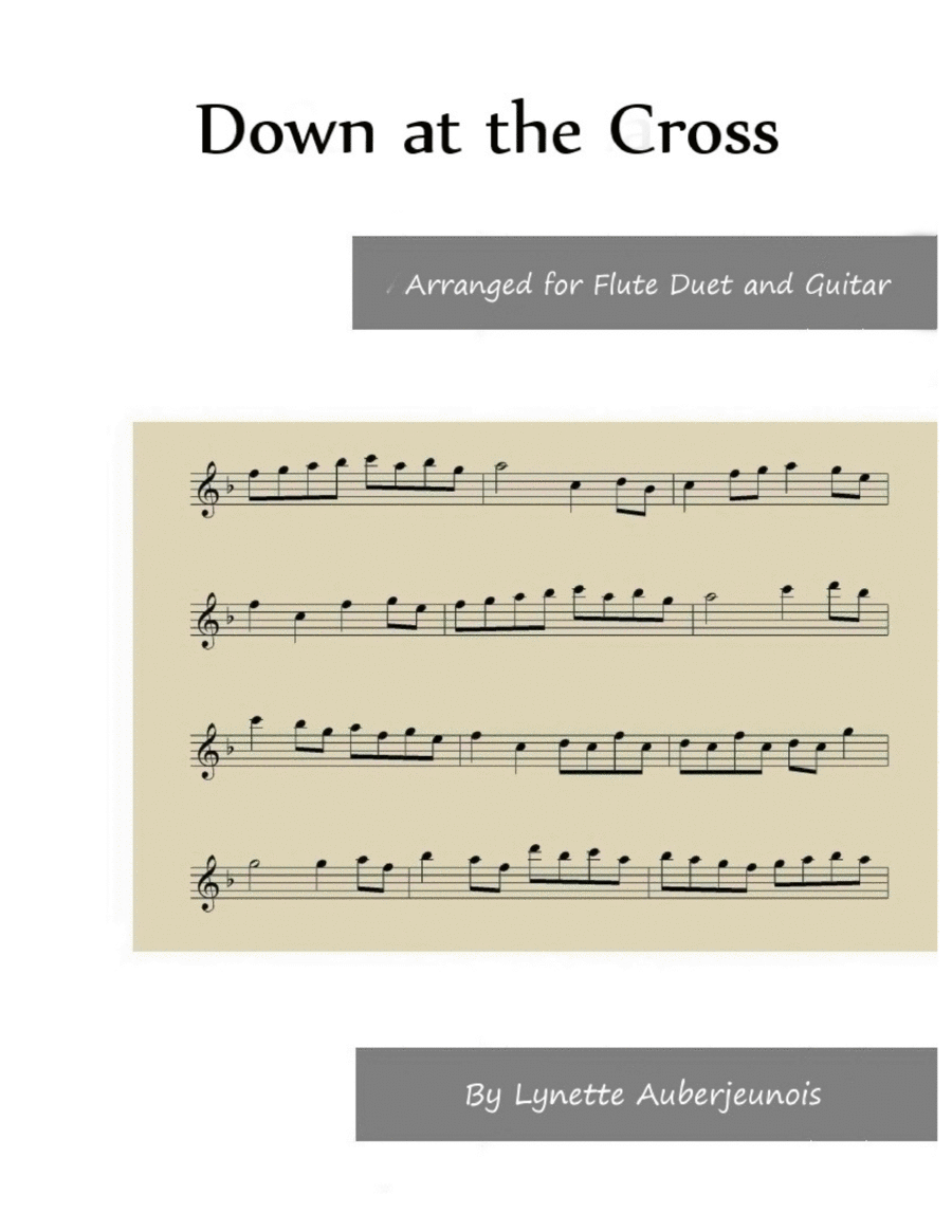 Down at the Cross - Flute Duet with Guitar Chords image number null