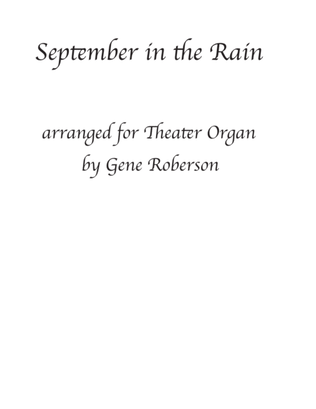 September in the Rain for Theater Organ