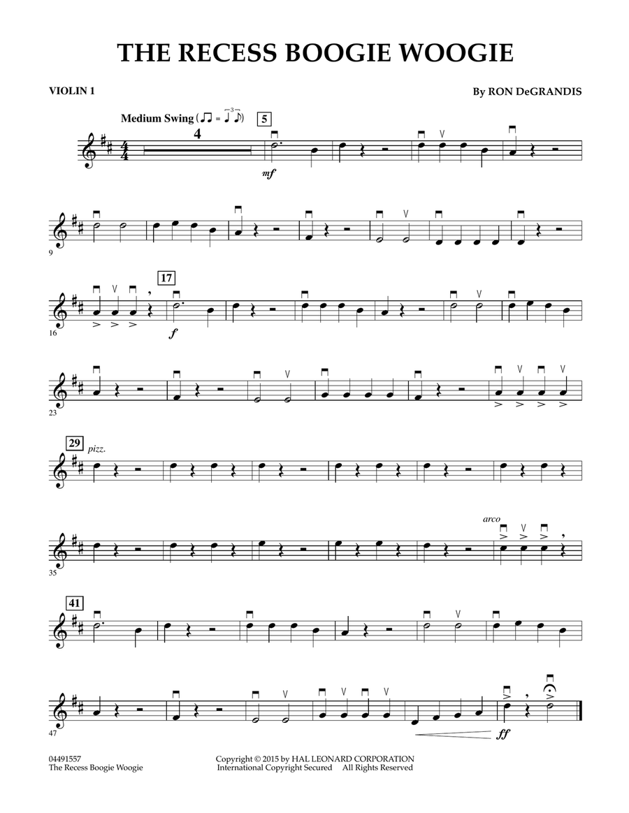 The Recess Boogie Woogie - Violin 1 Orchestra scores gallery preview page 1