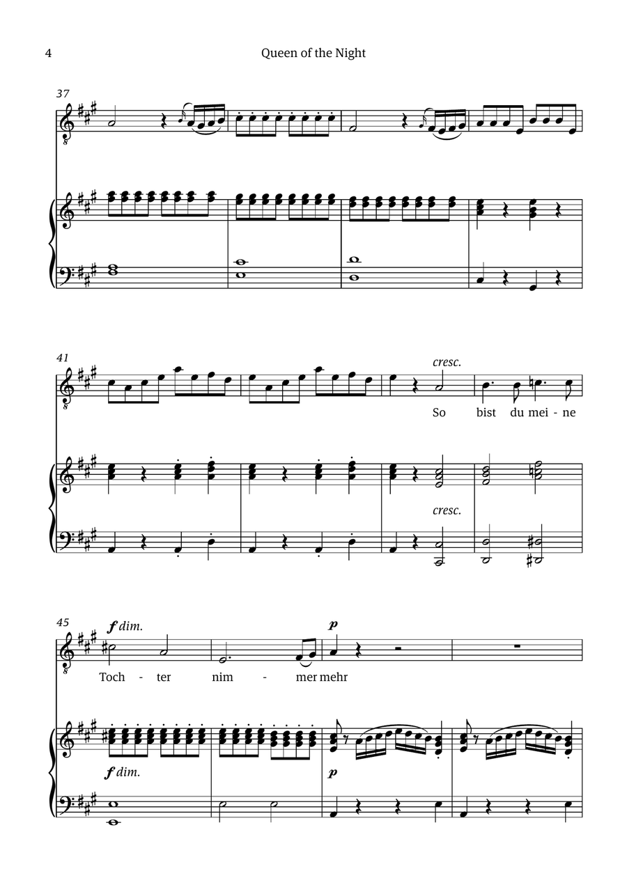 Queen of the Night (aria) - for TENOR in F# minor Chamber Music scores gallery preview page 4