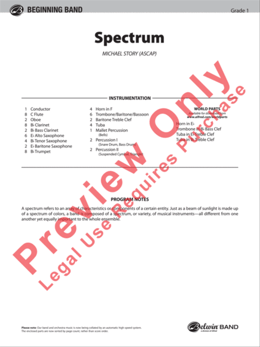 Spectrum Concert Band scores gallery preview page 2