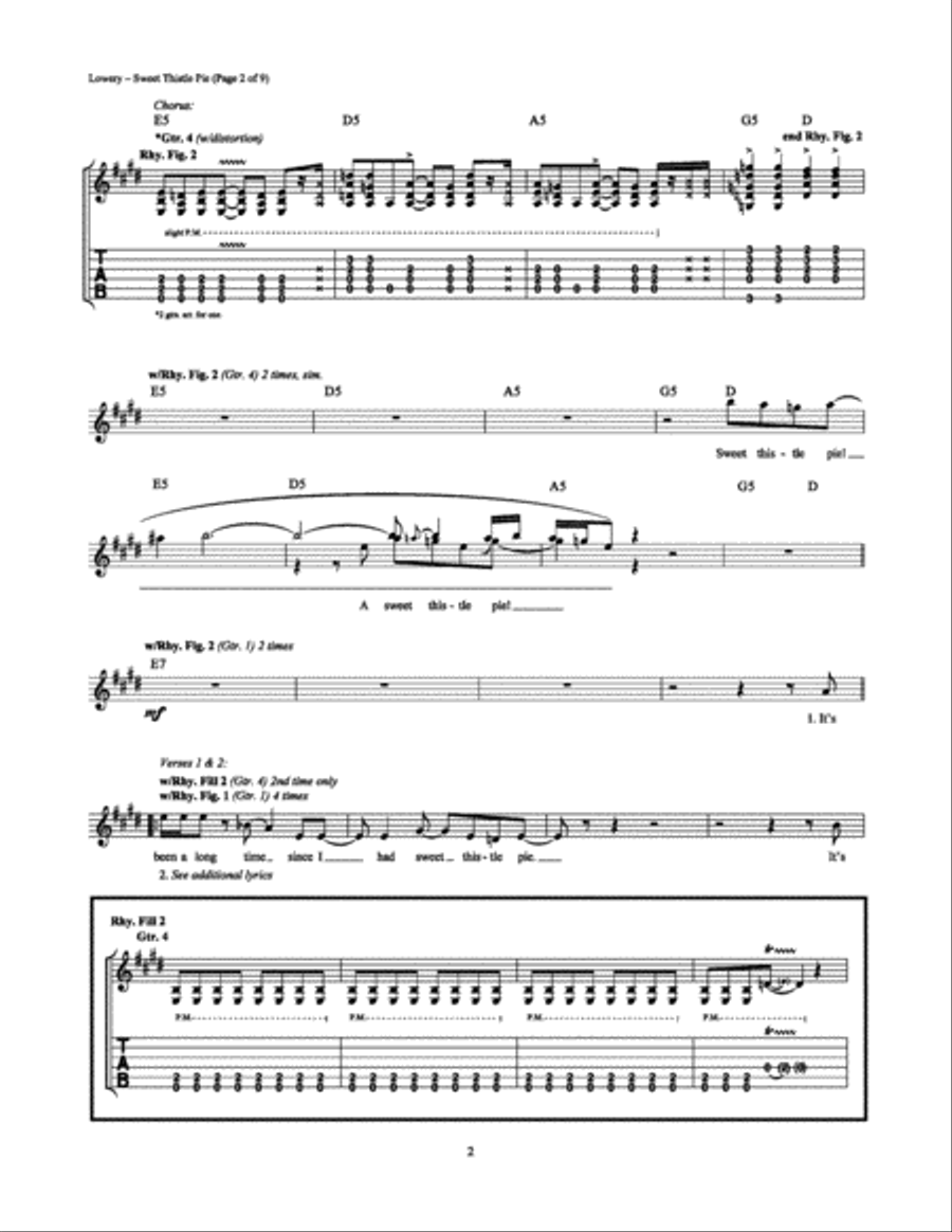Sweet Thistle Pie Sweet Thistle Pie Electric Guitar scores gallery preview page 2
