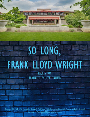 Book cover for So Long, Frank Lloyd Wright