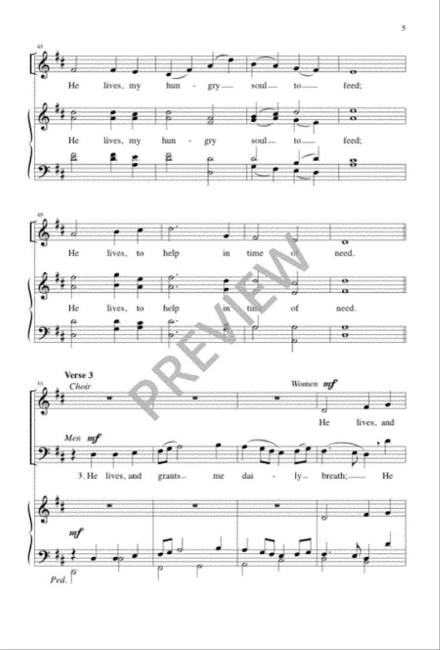 I Know That My Redeemer Lives 4-Part scores gallery preview page 5