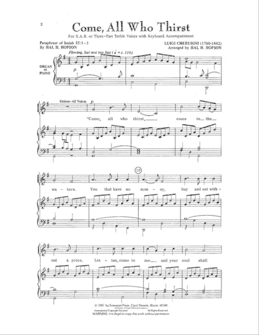 Come, All Who Thirst 3-Part scores gallery preview page 2