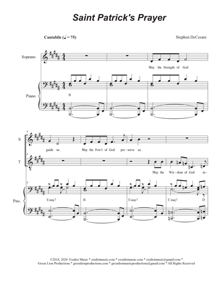 Saint Patrick's Prayer (2-part choir - (Soprano and Tenor) image number null