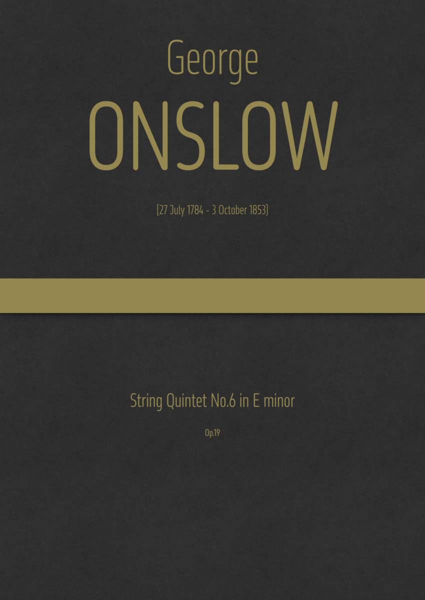 Onslow - String Quintet No.6 in E minor, Op.19 image number null