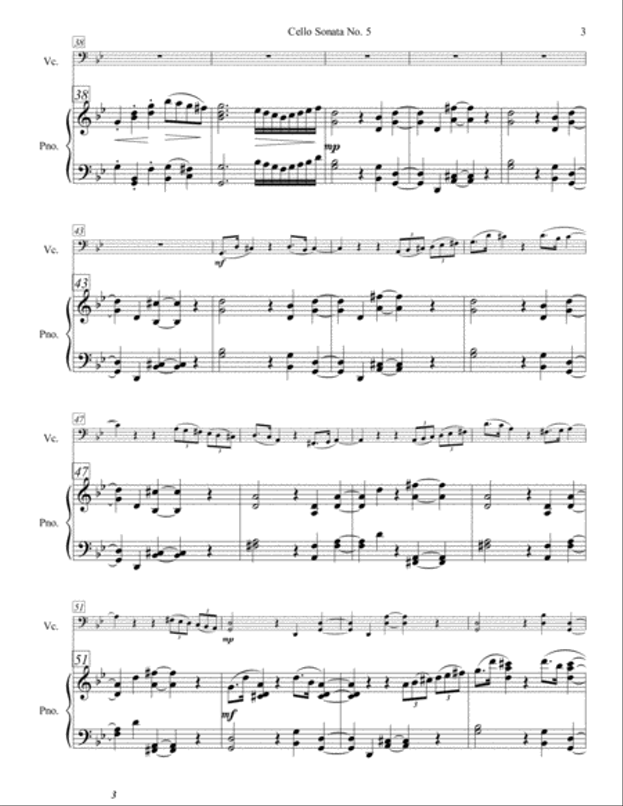 Cello Sonata No. 5 Piano scores gallery preview page 4